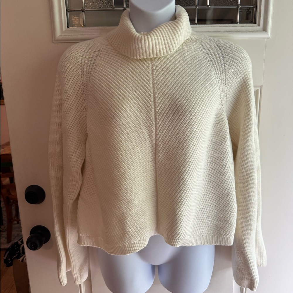 Anthropologie Maeve Ivory Cowl Neck Sweater